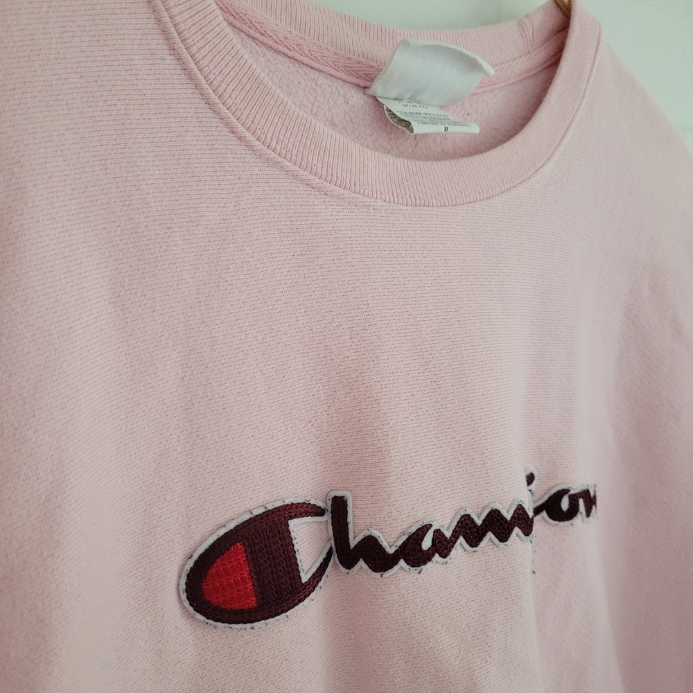 Champion Reverse Weave Bubblegum Pink Crewneck Sweatshirt Womens Size Medium - Picture 4 of 7